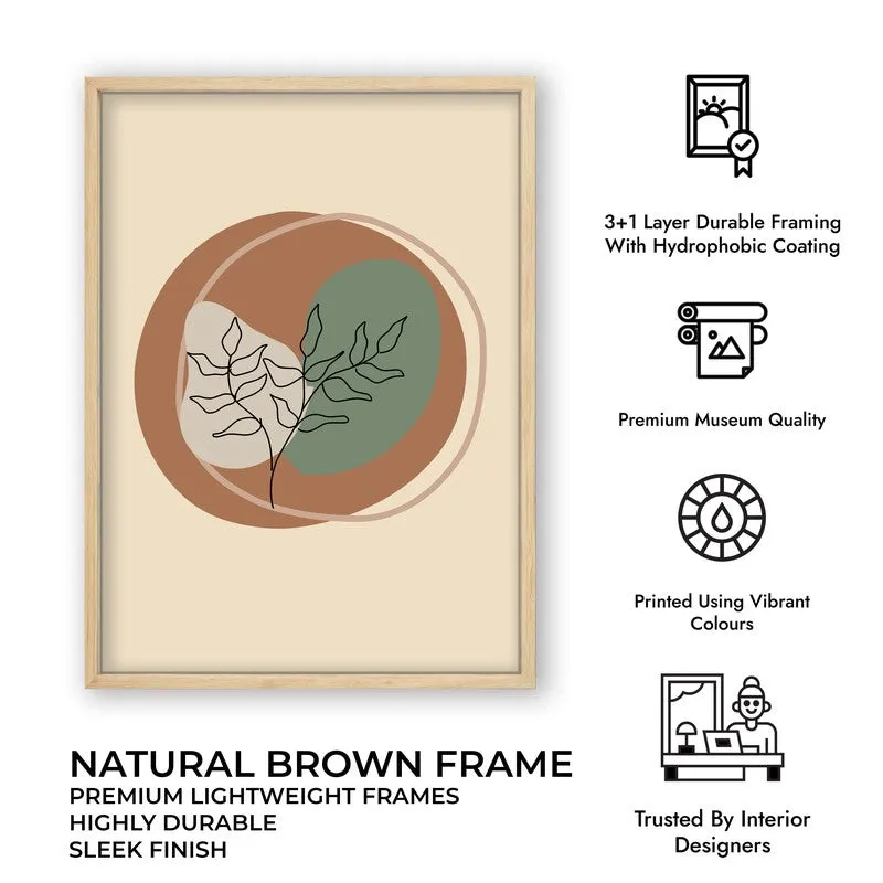 Woven Flora Canvas Wall Painting With Brown Frame media 10
