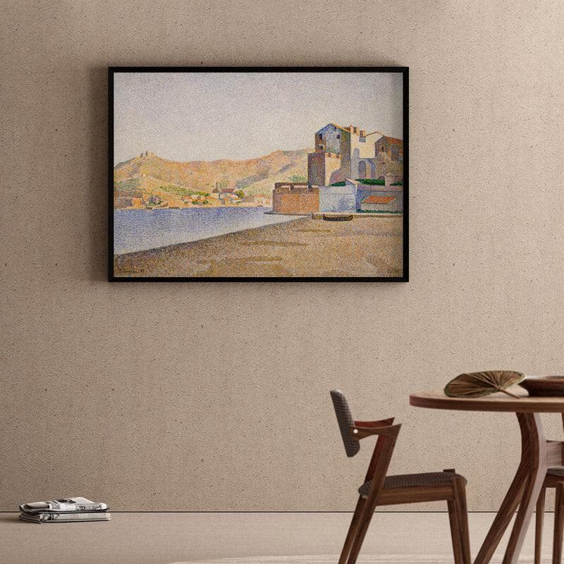 The Town Beach Collioure 1887 Canvas Wall Painting - Black Frame