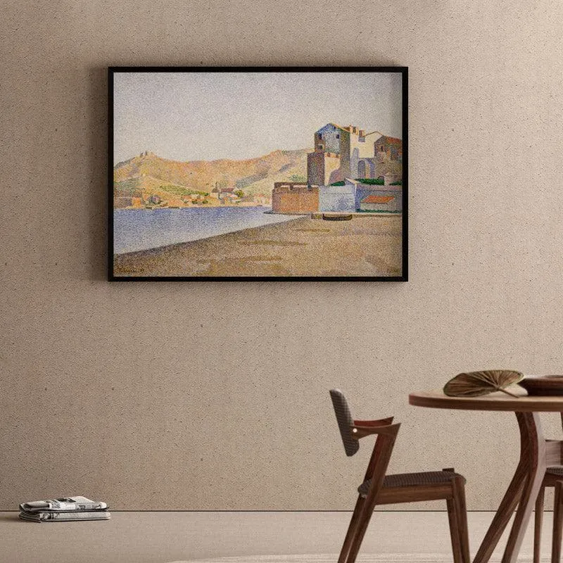The Town Beach Collioure 1887 Canvas Wall Painting - Black Frame media 1