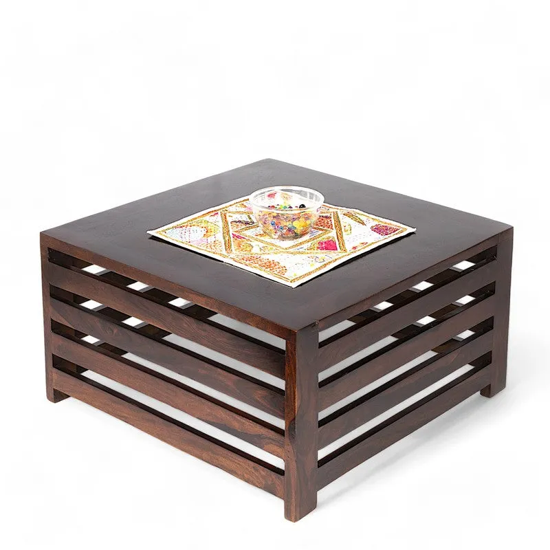 Qervo Sheesham Wooden Center Table - Taupe media 4