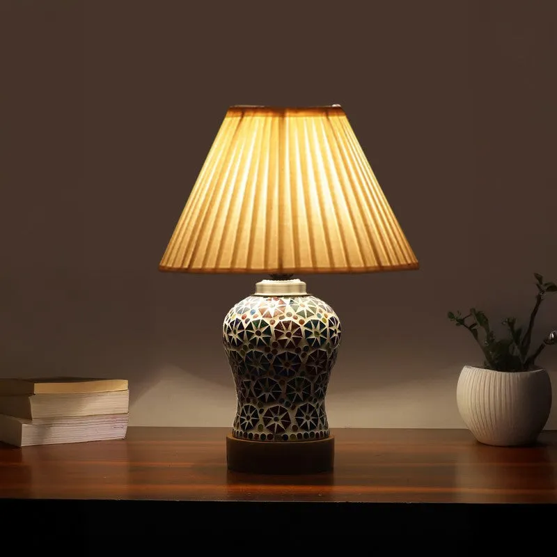 Astrona Pleatra Wooden Table Lamp - Multicolor media 1