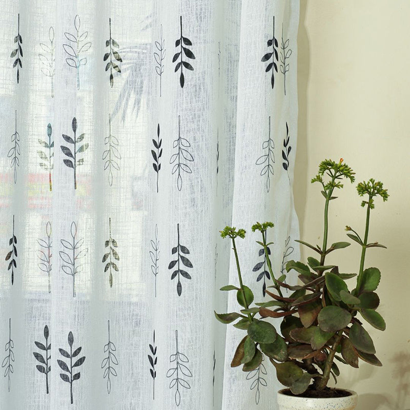 Elarie Linen Texture Sheer Curtain - Set Of Two media 6