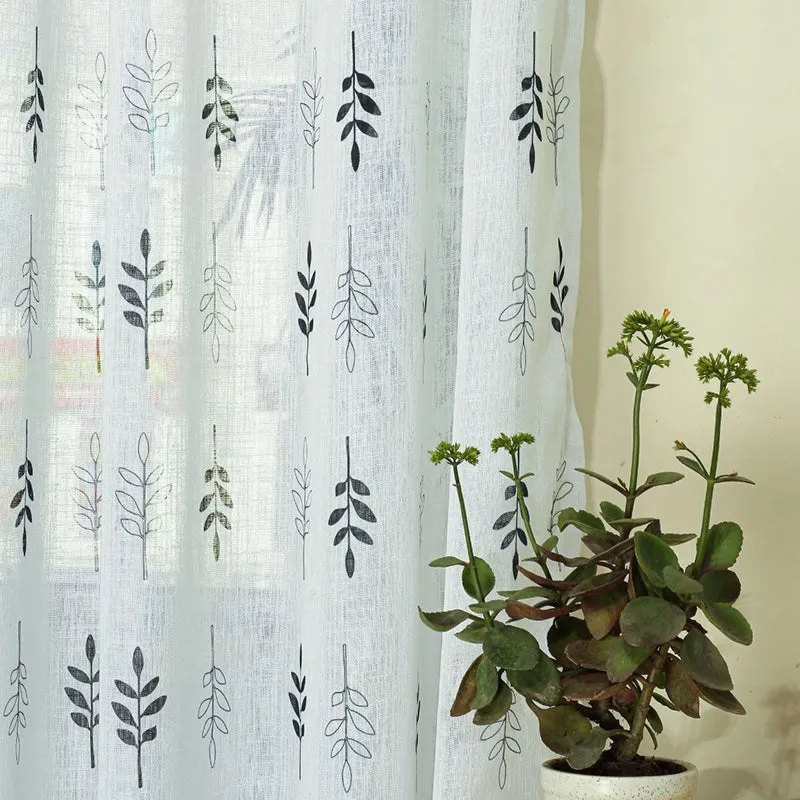 Elarie Linen Texture Sheer Curtain - Set Of Two media 6