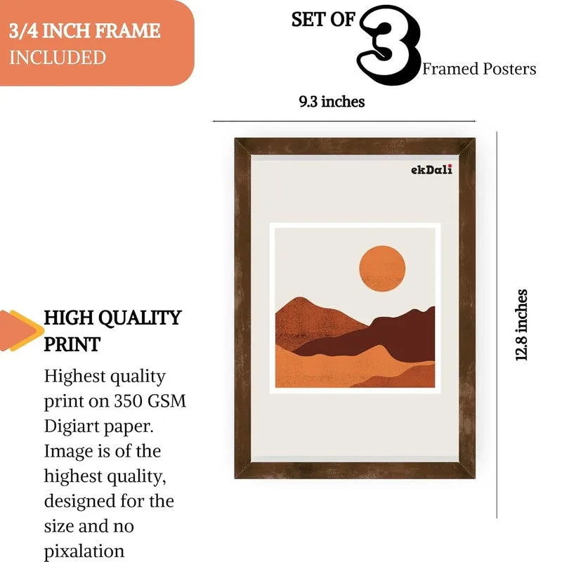 Desert Muse Paper Wall Painting With Frame - Brown media 10