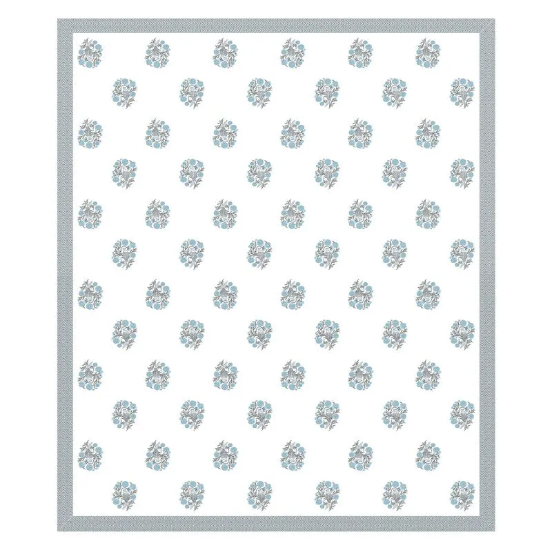 Royal Rang Cotton Bedsheet (Blue,White) - 120 TC media 5