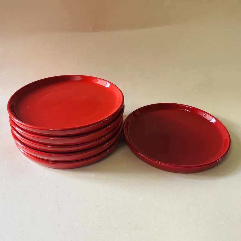 Ceramic Quarter Plate (Red) - Set Of Six media 3