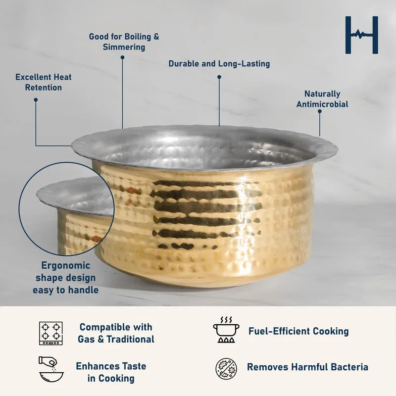 HeritageGlow Durable Brass Pateela - 1300 mL media 9