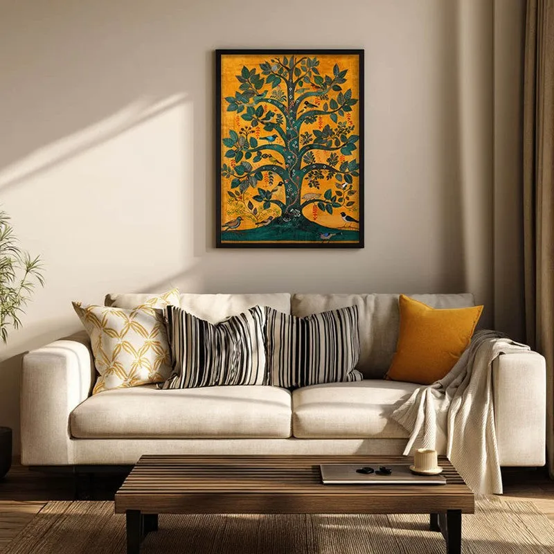 Tree of Life Canvas Wall Painting With Black Frame media 4