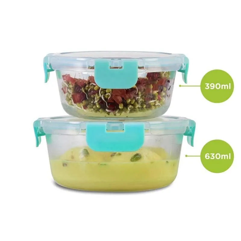 Crusade Round Glass Container (390 & 635 ML) - Set Of Two media 6