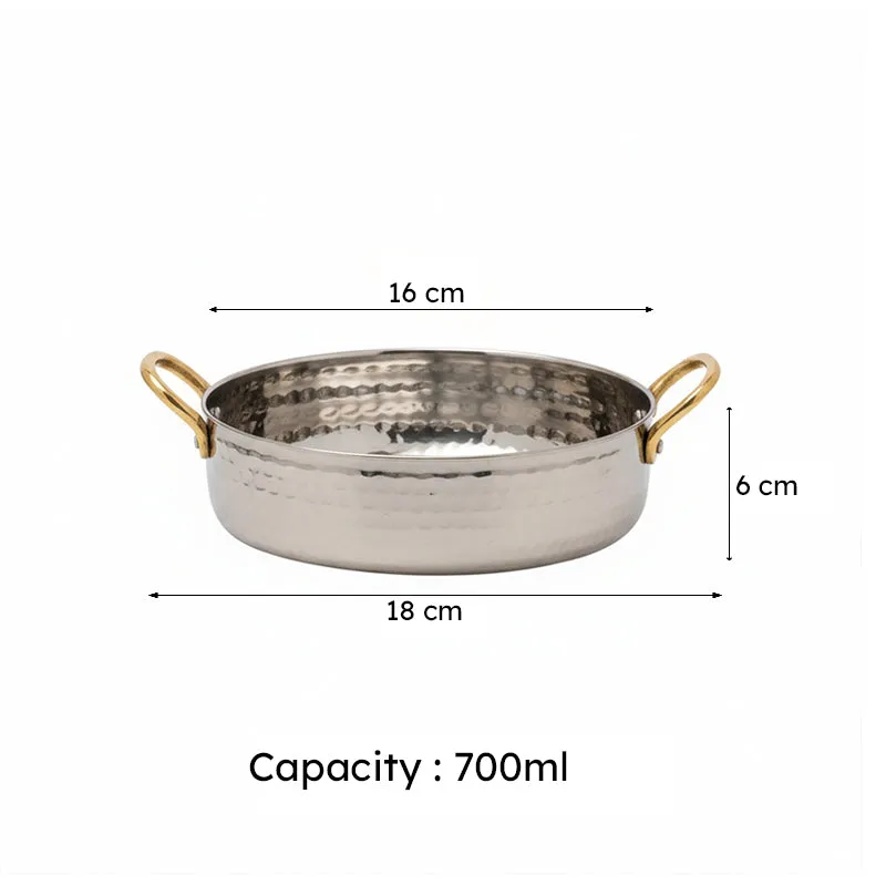 Vintage Allure Hammered Oval Kadhai Serving Pot - 700 ML media 6