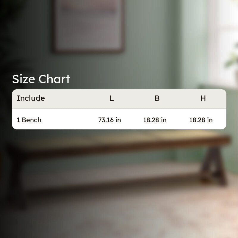 Clovex Sheesham Wooden Bench - Beige media 10