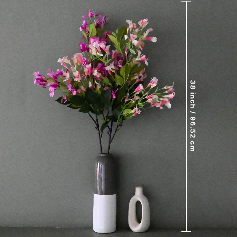 Faux Japanese Honeysuckle Flower Bunch (Multicolor) - Set Of Two media 4