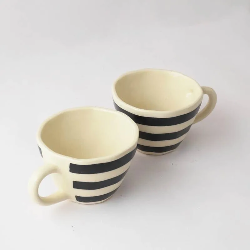 Black Ceramic Coffee Mug (300 mL) - Two Piece Set media 4