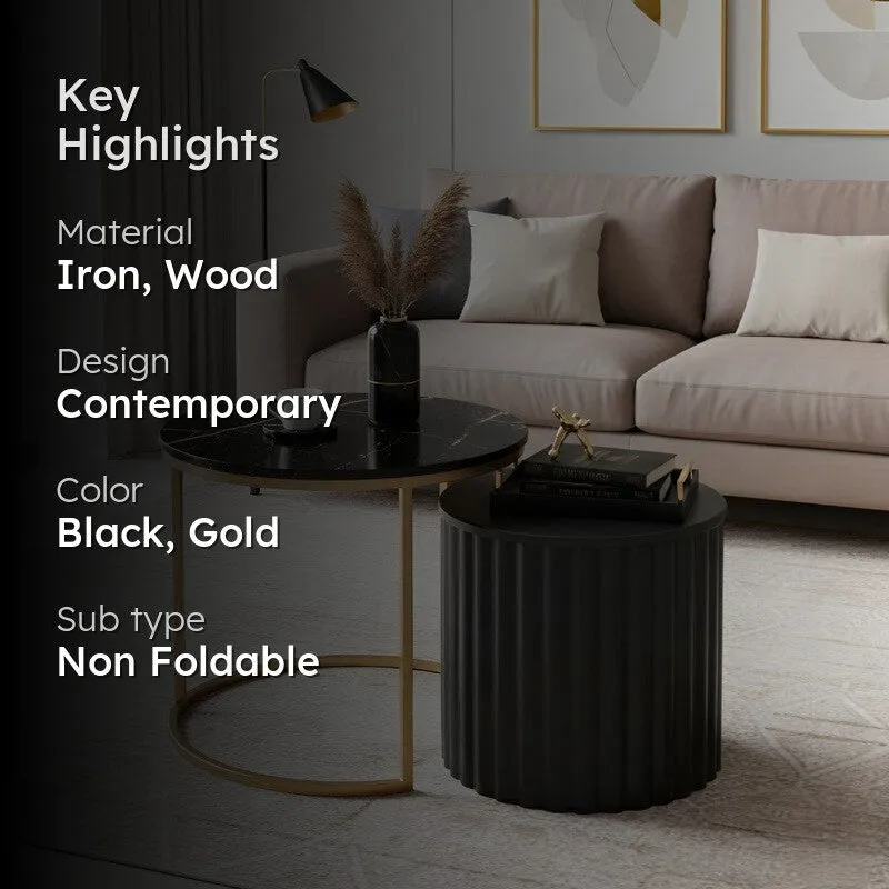 Elvora Center Table (Black & Gold) - Set Of Two media 2