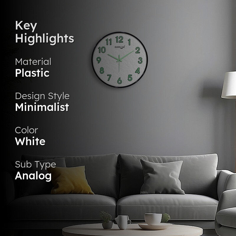 Liora Round Modern Plastic Wall Clock - White media 2