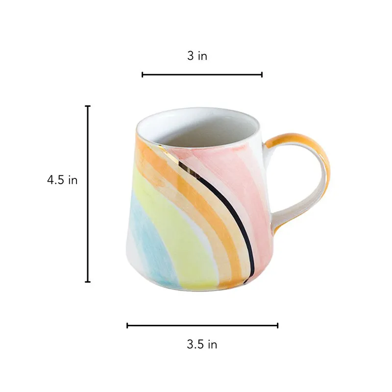 Rainbow Ceramic Coffee Bone China Coffee Mug (280 mL) - 6