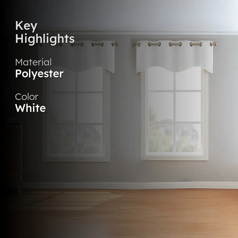 Vienna Pleated Curtain Valance (White) - Set Of Two media 2