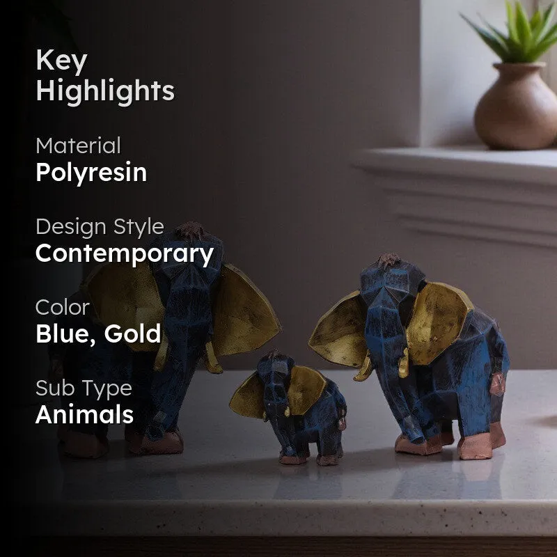 Sacred Elephants Polyresin Showpiece - Set Of Three media 2