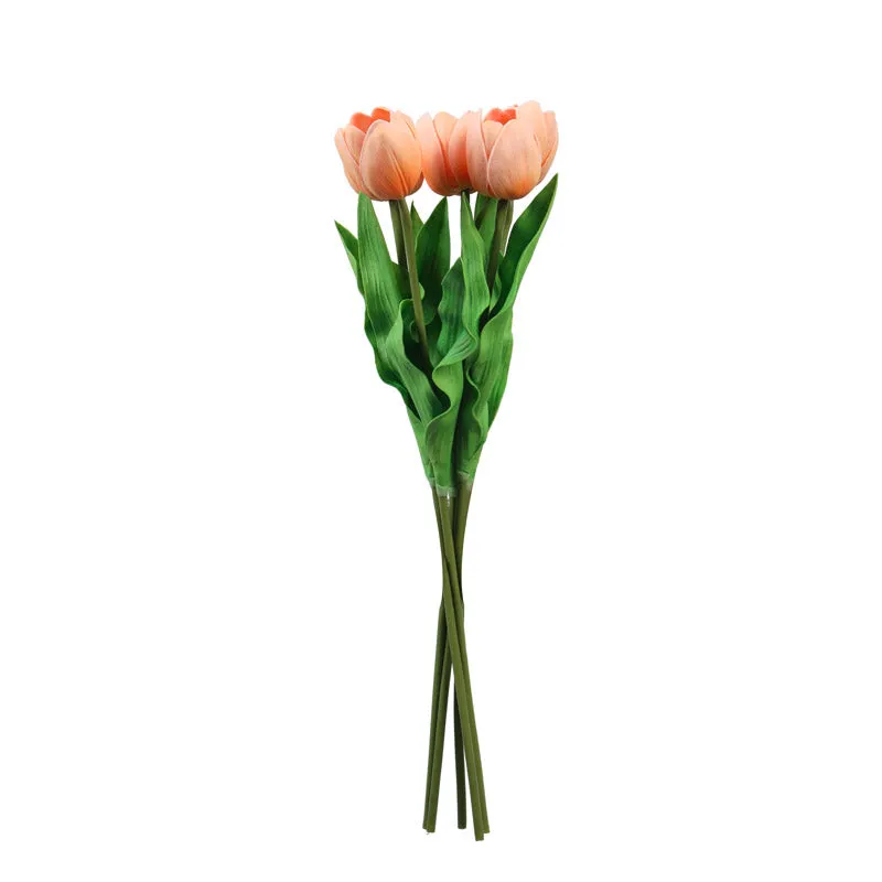 Artificial Realistic Tulip Flower Stick (Beige) - Set Of Five media 3