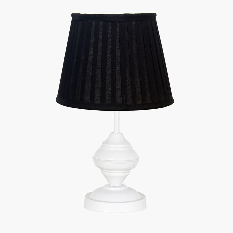 TwilightAura Stylish Bedside Wooden Table Lamp - Black media 3