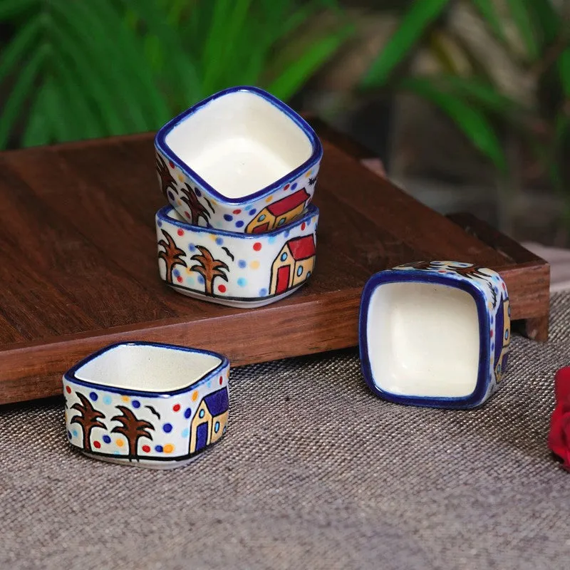 Culinova Ceramic Dip Bowls (Multicolor ,35 mL Each) - Set Of Four media 1
