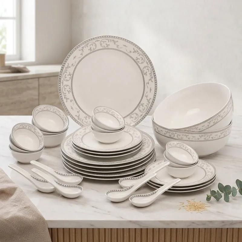 Titillating Silver Dinner Set - 33 Piece Set media 1