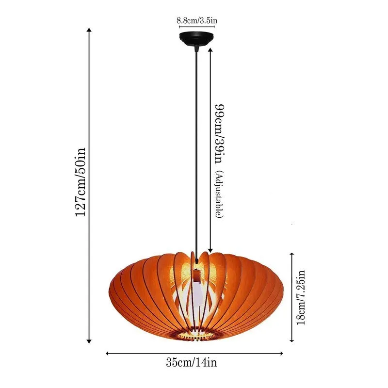 AuraGlow Elegant Wooden Petal Ceiling Lamp media 7