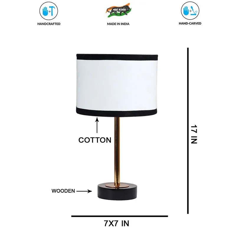 Cotin I Stripe Rodin Wooden Table Lamp - White,Gold,Black media 7