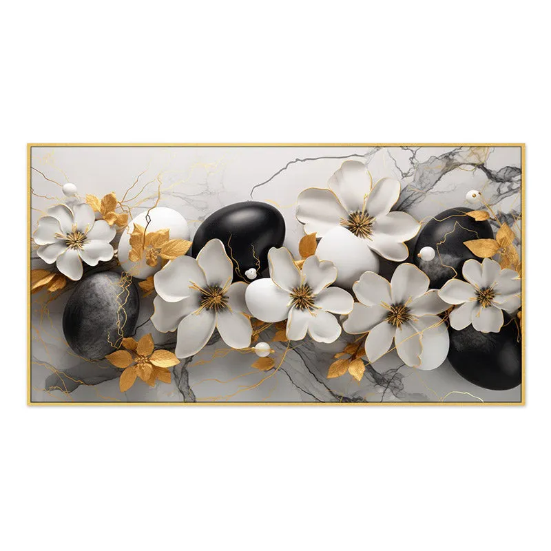 Jasmine Floral Wall Painting With Frame media 4