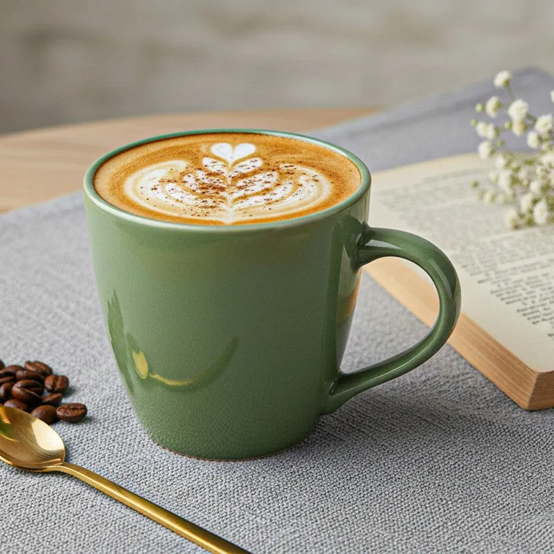 Karvaa Ceramic Coffee Mug (Forest Green) - 350 mL media 1