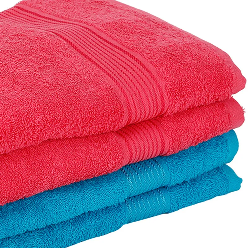 Nuage Cotton Bath Towel (Blue & Pink) - Set Of Four media 5