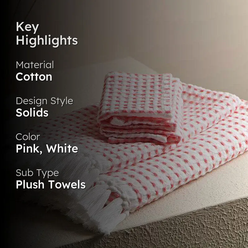 Resho Waffle Towel Combo (Pink) - Four Piece Set media 2