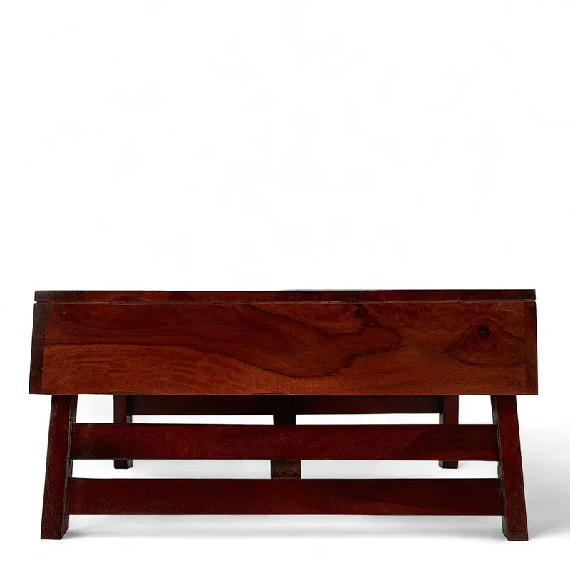 Servo Sheesham Wooden Center Table - Deep Brown media 6