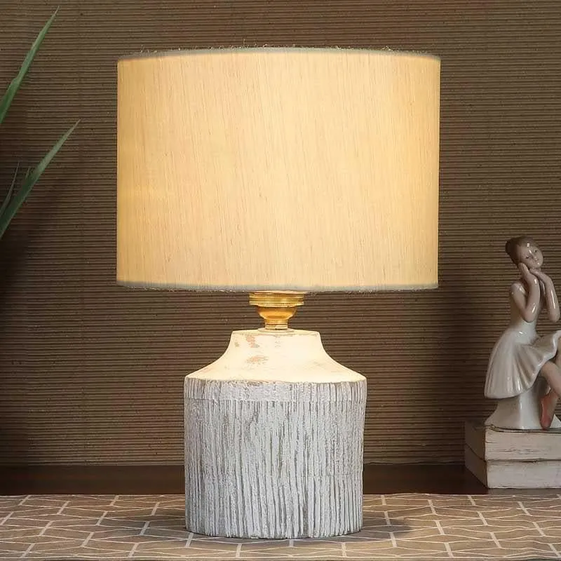 Sheino Fabric Table Lamp - Beige,White media 1
