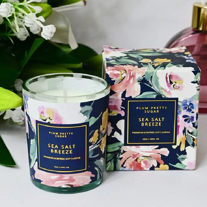 Sea Salt Scented Candle Glass Jar - Set Of Two media 4