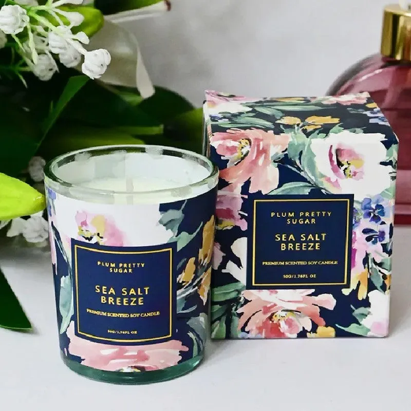 Sea Salt Scented Candle Glass Jar - Set Of Two media 4