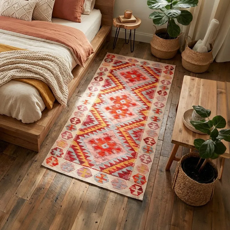 Sharp Angles Cotton Hand Woven Runner Rug media 3