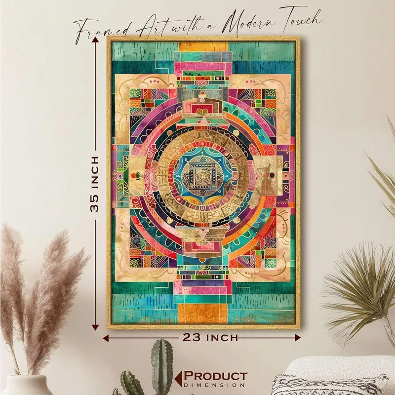 Patchwork Maze Wall Art With Frame media 7