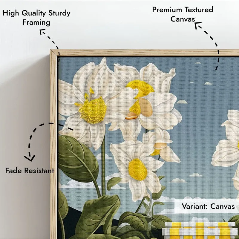 Stairway Of Flowers Wall Art - Natural Brown Frame media 6