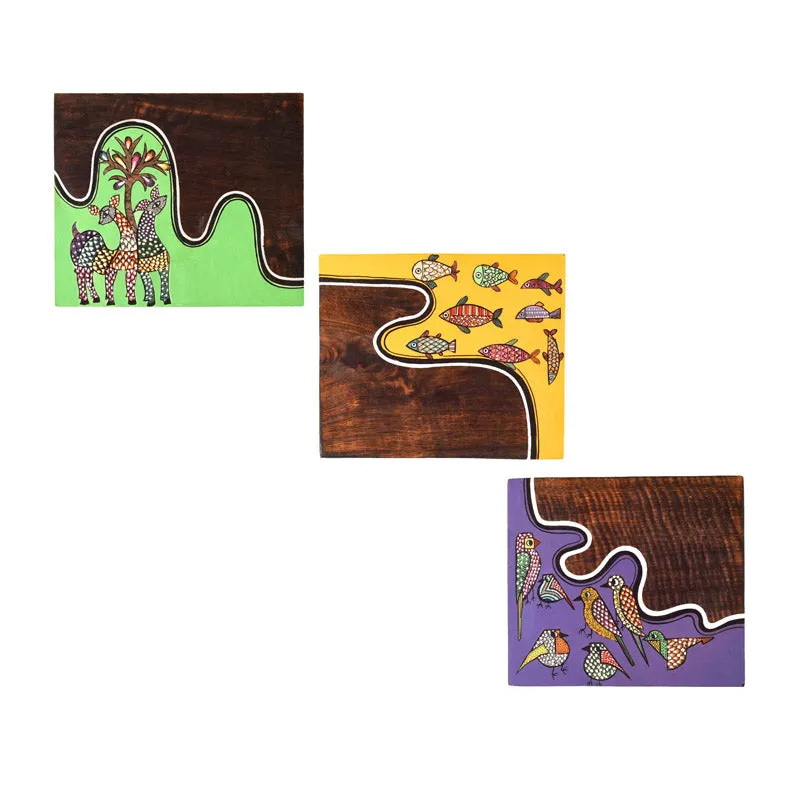 Indudeep Wooden Wall Accent - Set of Three media 3