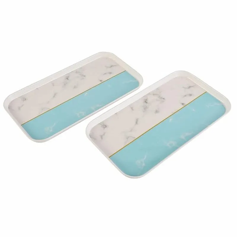 Glace Blue Melamine Serving Tray - Set Of Two media 5