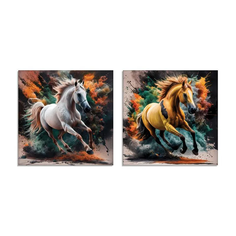 Grace Of The Mare Canvas Wall Painting - Set Of Two media 7