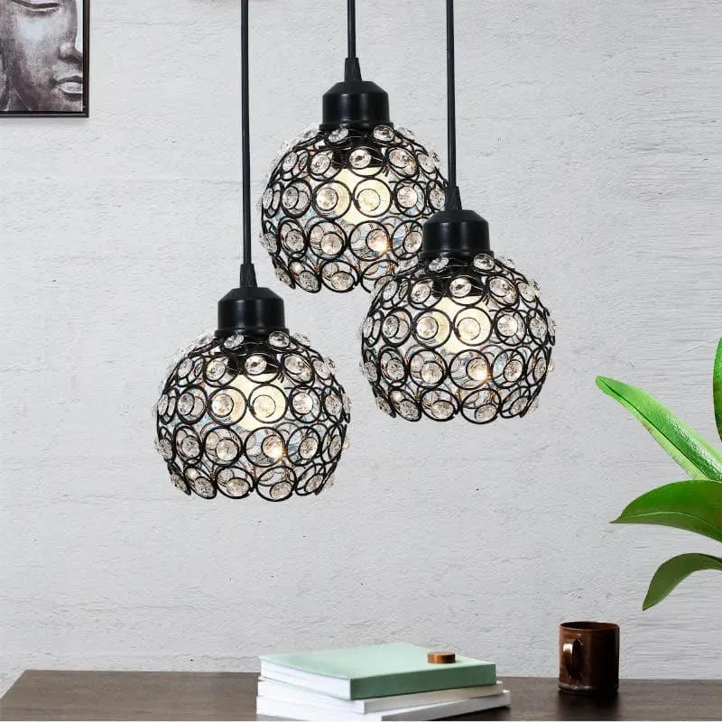 Lousie Crystal Ceiling Lamp - Black media 3