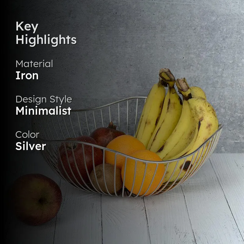 Ruflo Iron Fruit Basket - Silver media 2