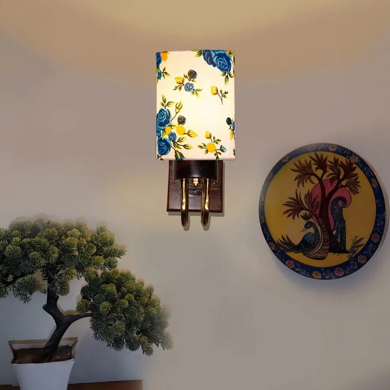 Gilded Arch Cotton Wall Lamp - White,Blue media 4
