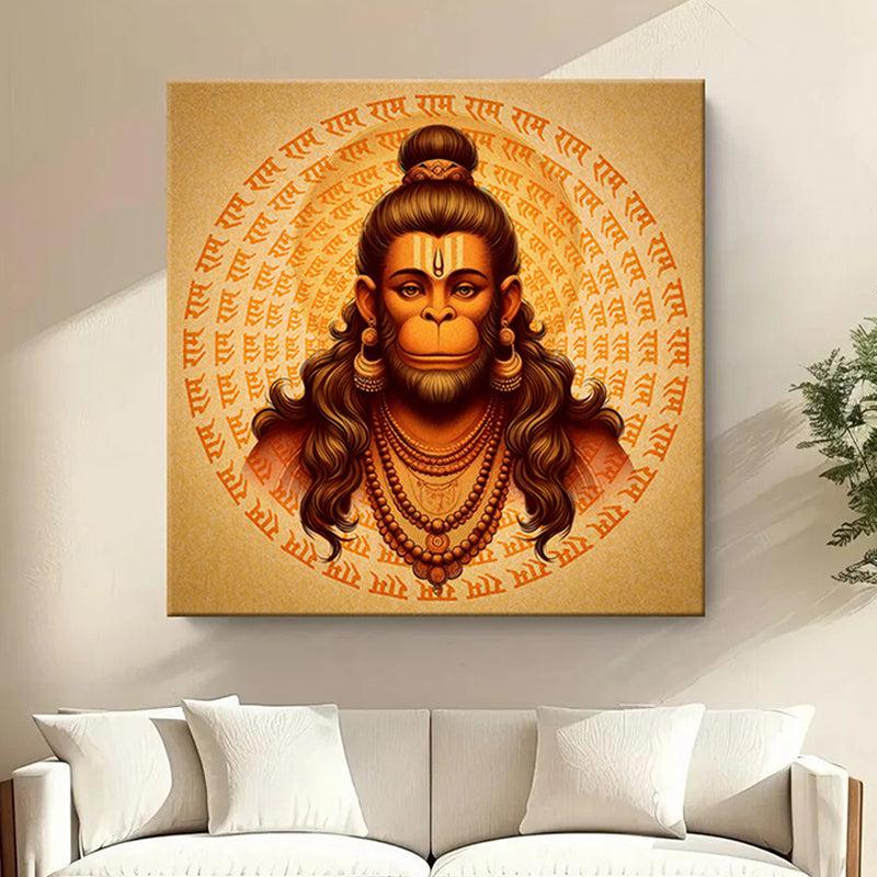 Hanuman Supreme Devotion Poly Canvas Wall Painting