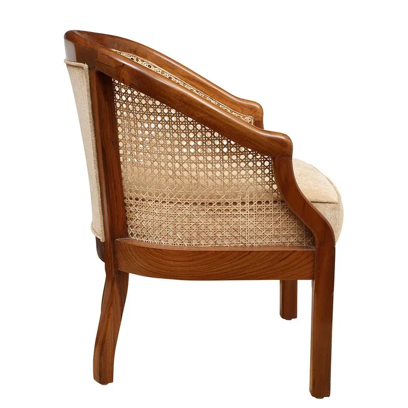 Dura Barrel Teak Wood Accent Chair media 5