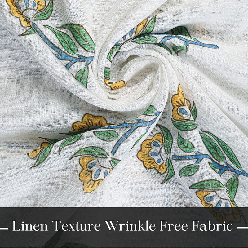 Caelra Linen Texture Sheer Curtain - Set Of Two media 6