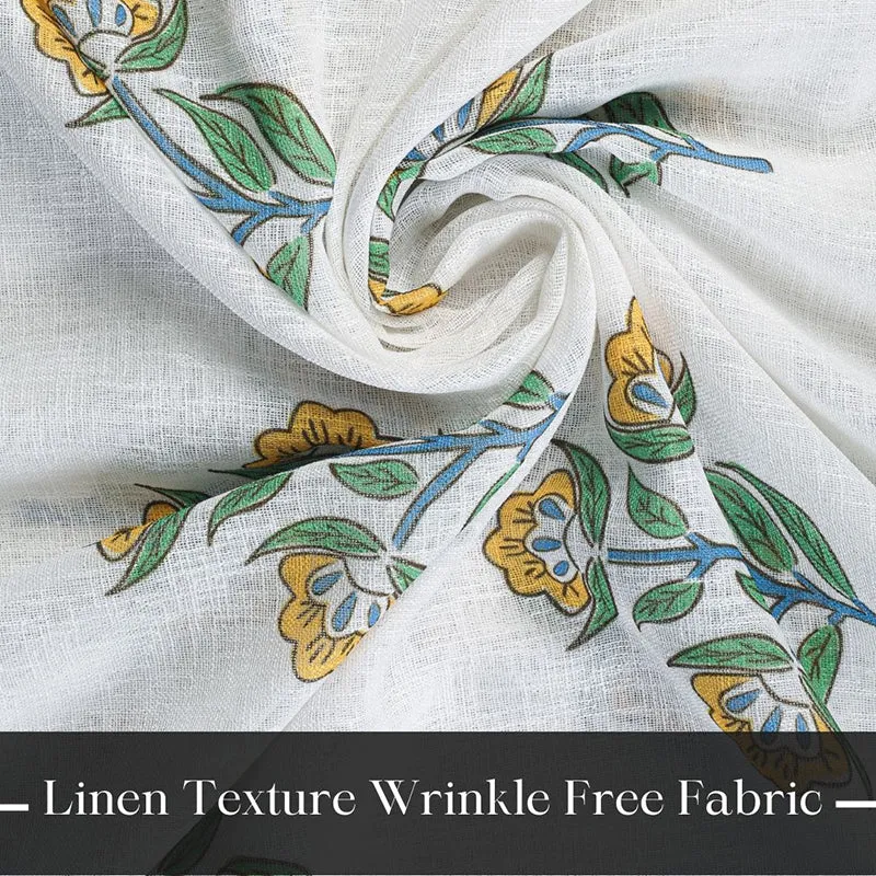 Caelra Linen Texture Sheer Curtain - Set Of Two media 6