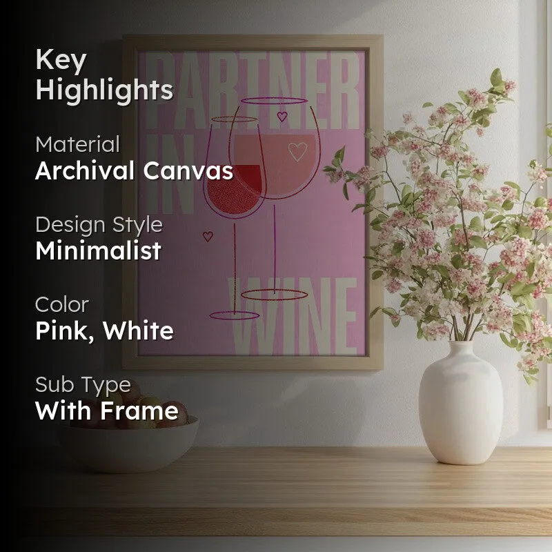 Partner In Wine Archival Canvas Wall Art - Brown media 2